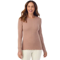 Cotton Pointelle Long Sleeve Crew Women Long Sleeves