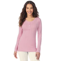 Best Cotton Pointelle Long Sleeve Henley Women Long Sleeves