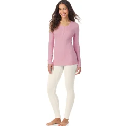 Best Cotton Pointelle Long Sleeve Henley Women Long Sleeves