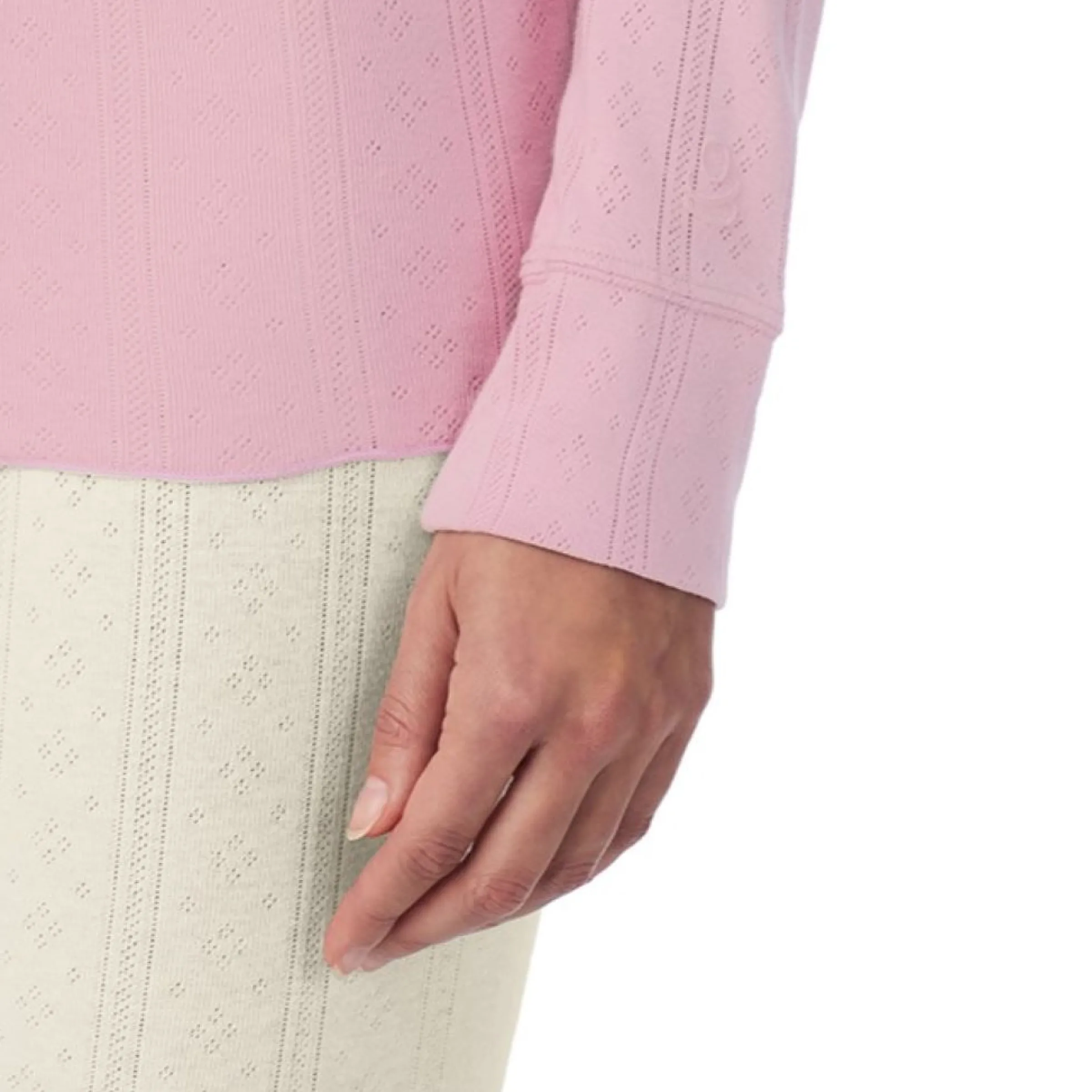Best Cotton Pointelle Long Sleeve Henley Women Long Sleeves