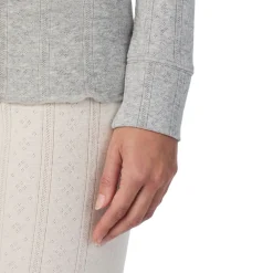 Best Cotton Pointelle Long Sleeve Henley Women Long Sleeves