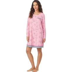 Clearance Cotton Rich Long Sleeve Sleepshirt Women Sleepwear|Long Sleeves