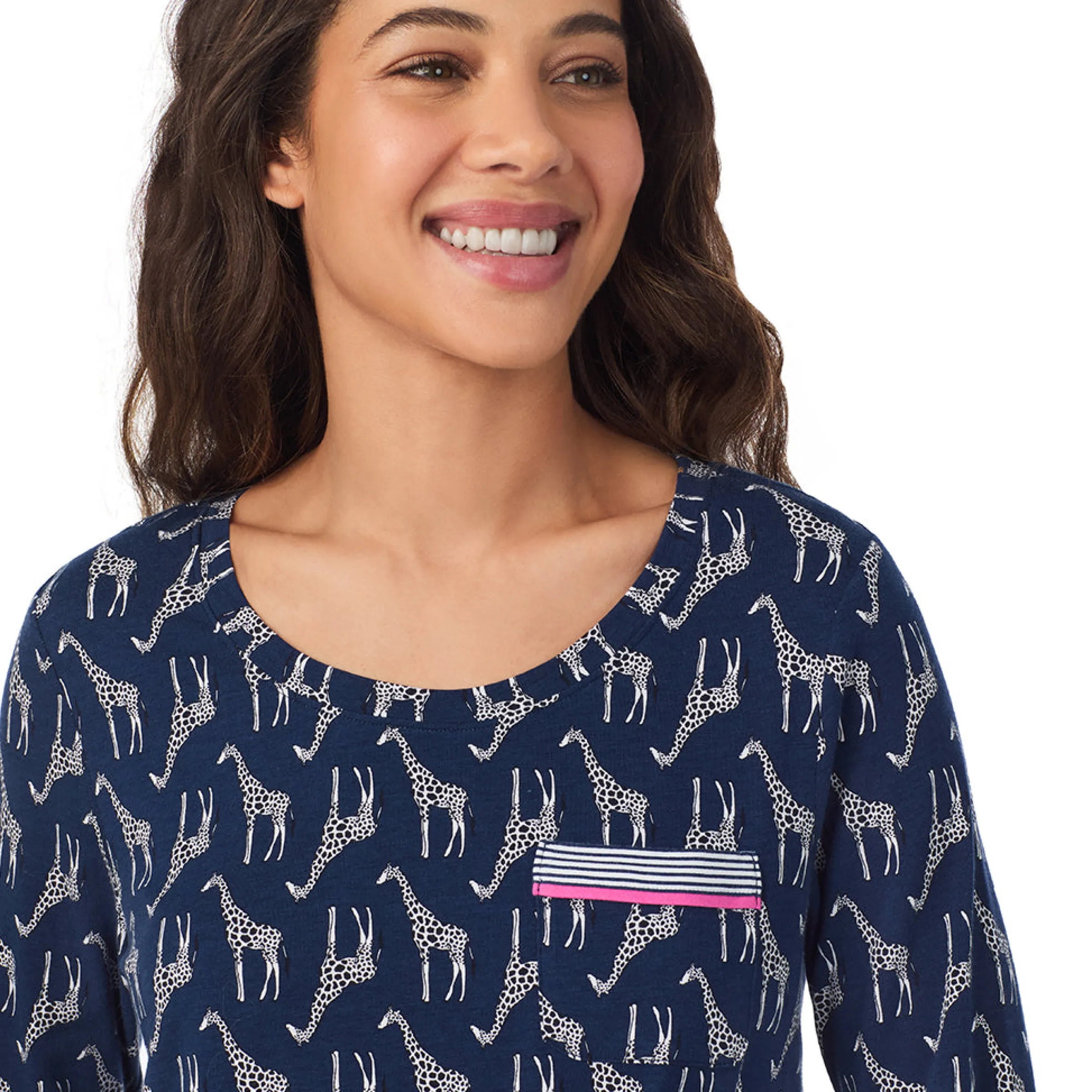 Outlet Cotton Rich Long Sleeve Top with Pant Pajama Set Women Sleepwear|Long Sleeves