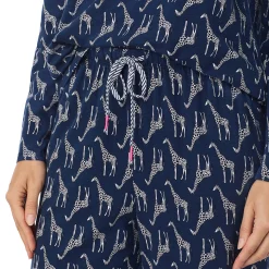 Outlet Cotton Rich Long Sleeve Top with Pant Pajama Set Women Sleepwear|Long Sleeves