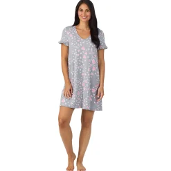 New Cotton Rich Ruffled Short Sleeve Sleepshirt Women Sleepwear