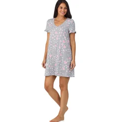 New Cotton Rich Ruffled Short Sleeve Sleepshirt Women Sleepwear