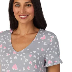 New Cotton Rich Ruffled Short Sleeve Sleepshirt Women Sleepwear