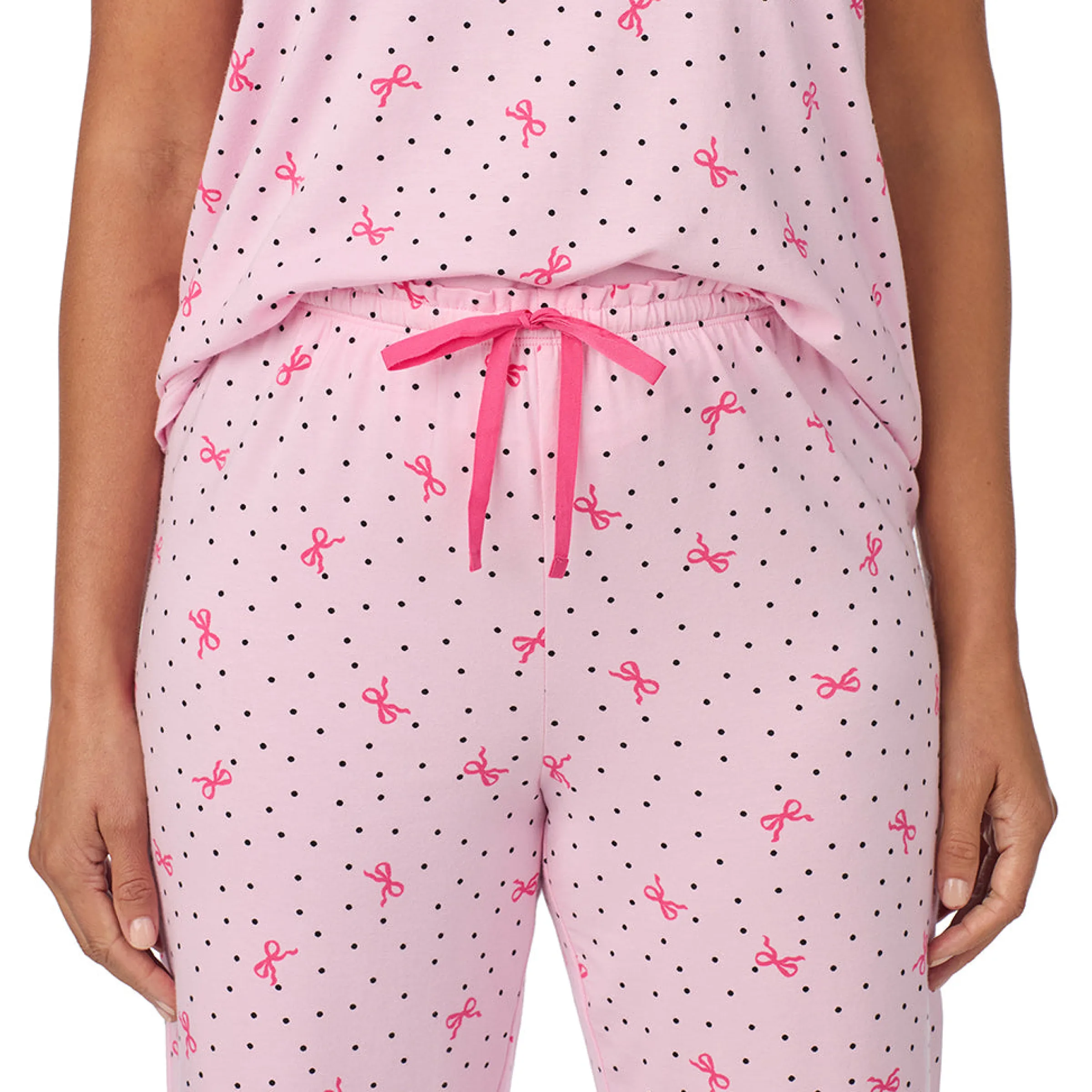 Cotton Rich Ruffled Short Sleeve Top with Pant Pajama Set Women Sleepwear