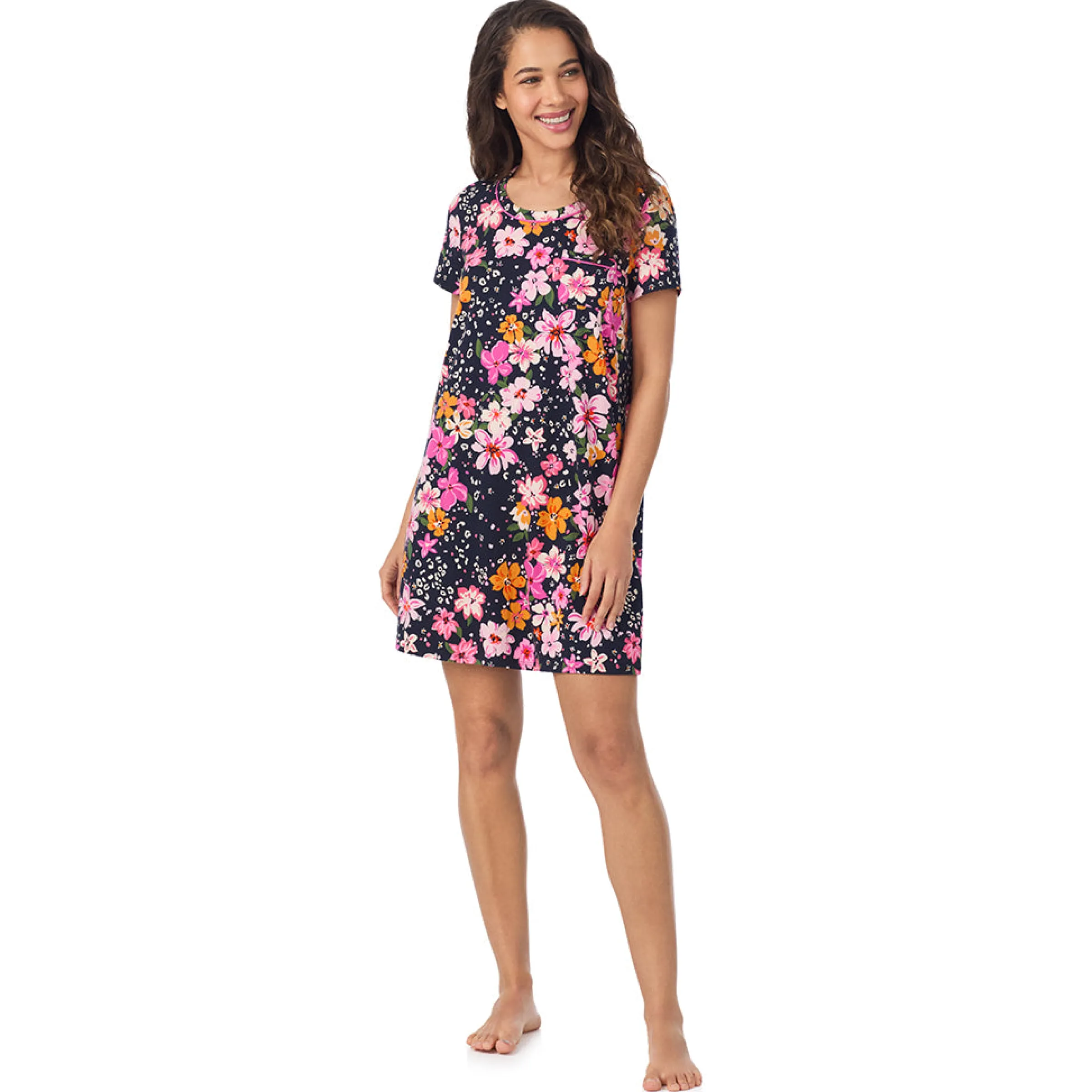 New Cotton Rich Short Sleeve Sleepshirt Women Sleepwear
