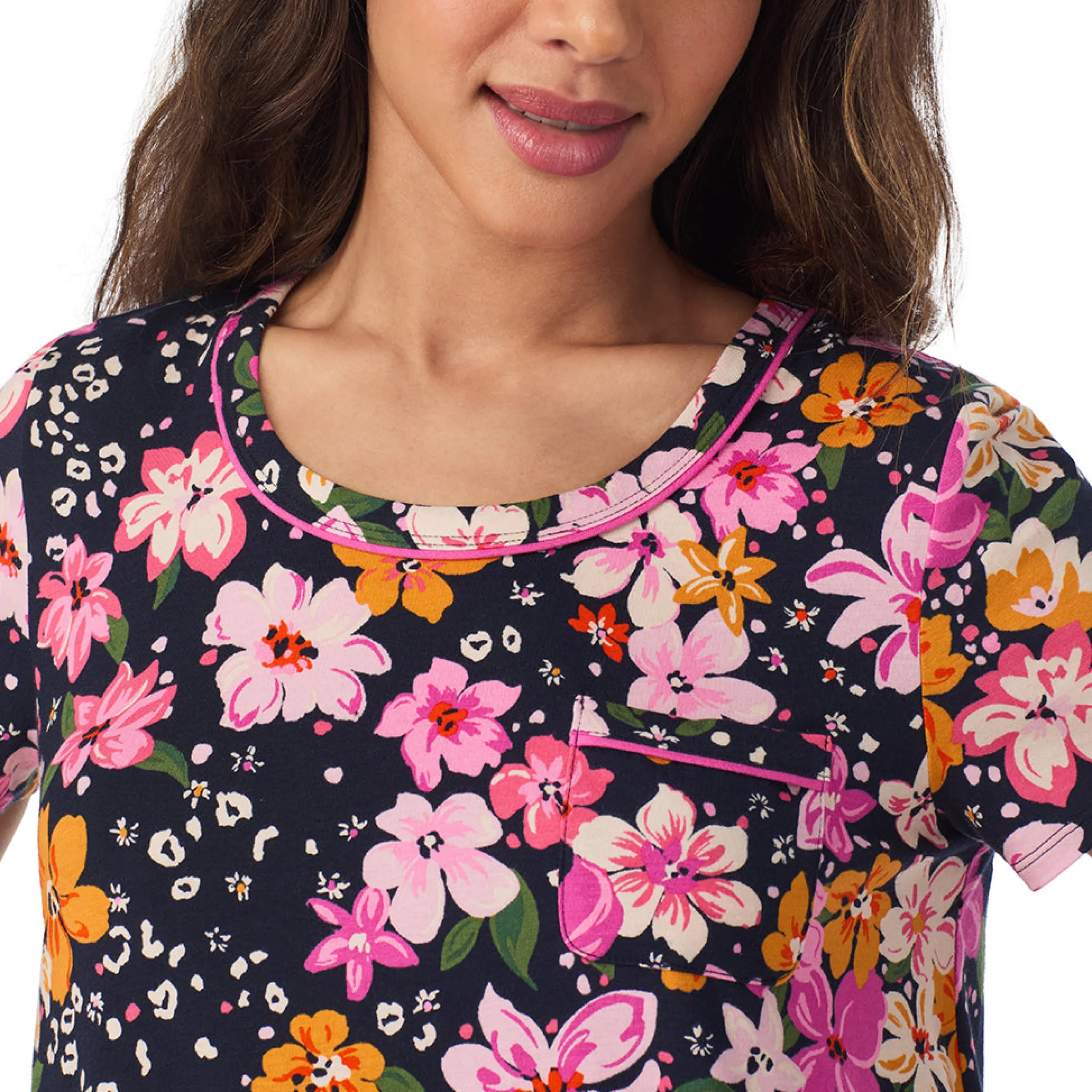 New Cotton Rich Short Sleeve Sleepshirt Women Sleepwear