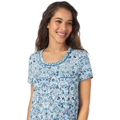 New Cotton Rich Short Sleeve Sleepshirt Women Sleepwear