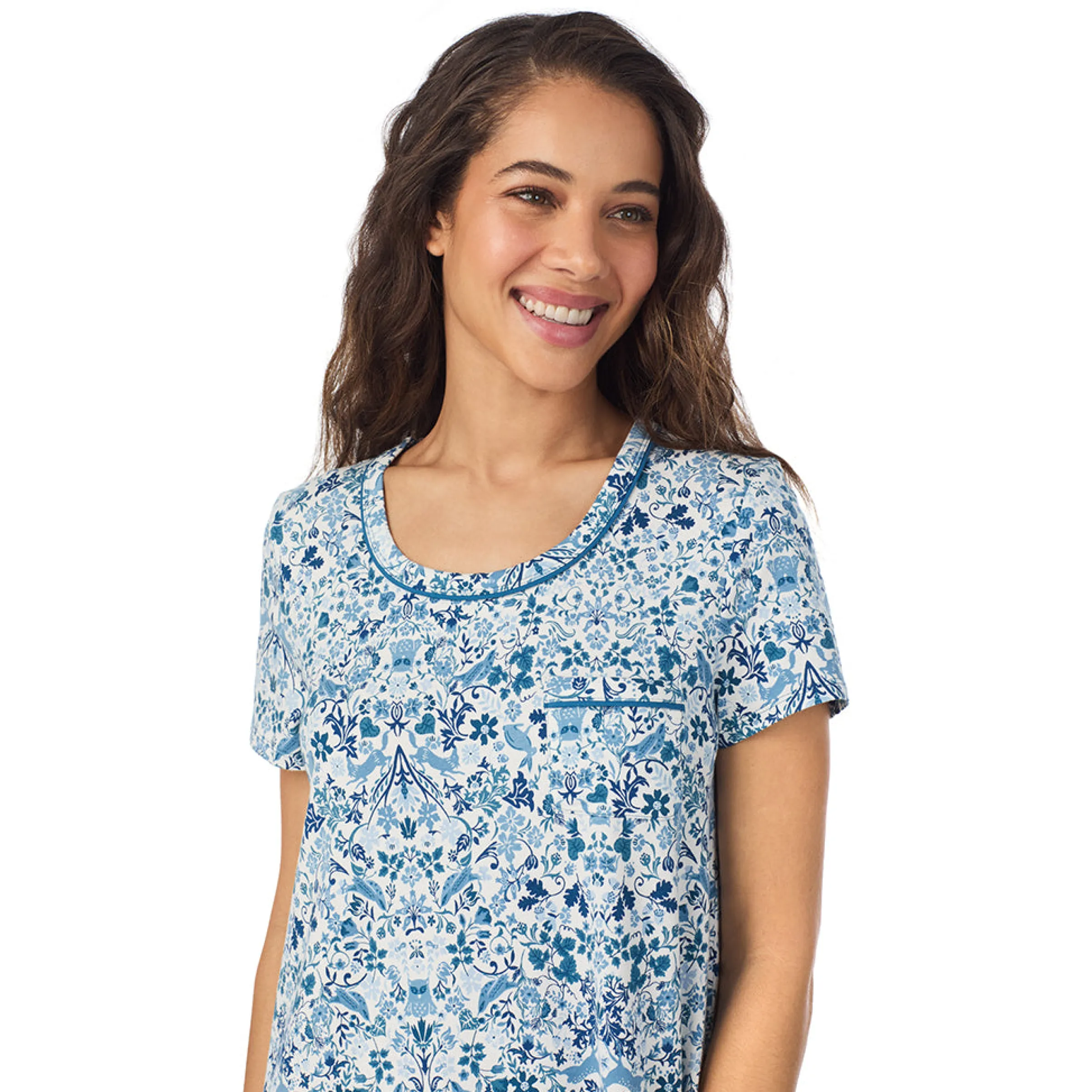 New Cotton Rich Short Sleeve Sleepshirt Women Sleepwear