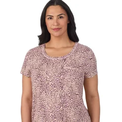 Hot Cotton Rich Short Sleeve Top with Cropped Pant Pajama Set PLUS Women Sleepwear|Plus Size