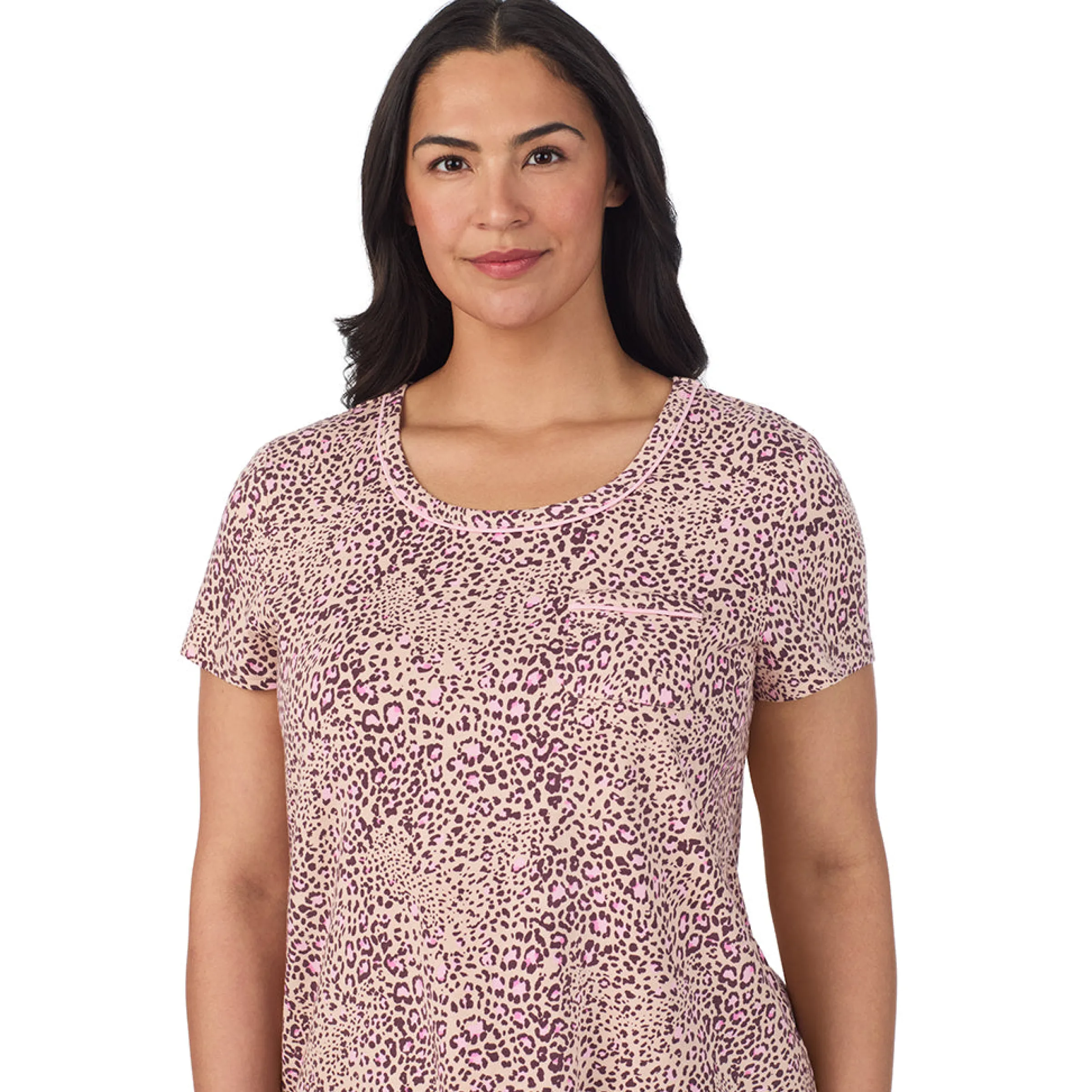 Hot Cotton Rich Short Sleeve Top with Cropped Pant Pajama Set PLUS Women Sleepwear|Plus Size