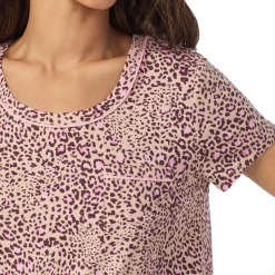 Clearance Cotton Rich Short Sleeve Top with Cropped Pant Pajama Set Women Sleepwear