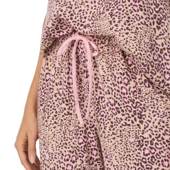 Clearance Cotton Rich Short Sleeve Top with Cropped Pant Pajama Set Women Sleepwear