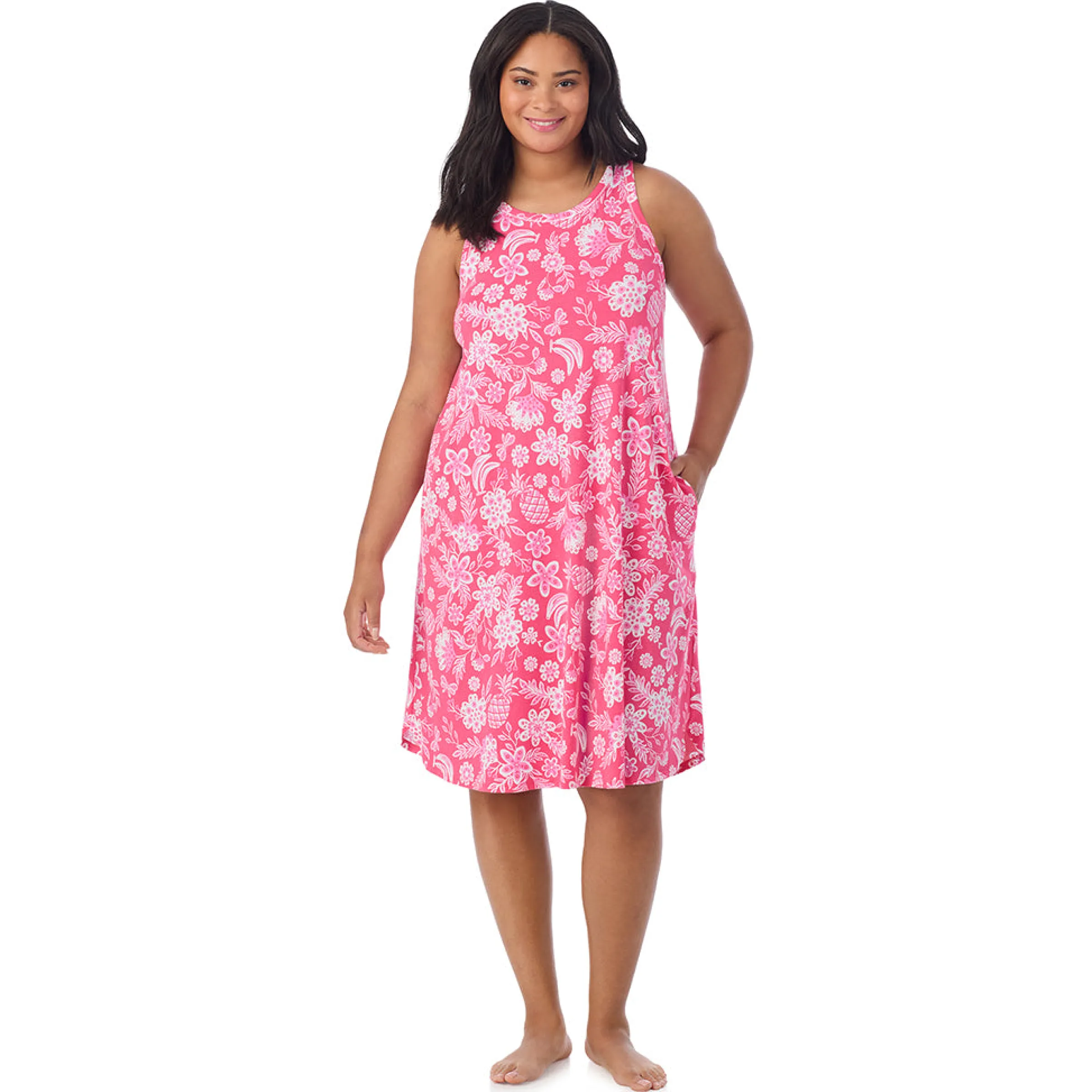 Best Cotton-Blend Sleeveless Sleep Midi-Gown PLUS Women Sleepwear