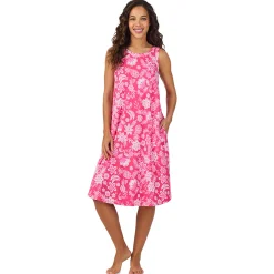 Sale Cotton-Blend Sleeveless Sleep Midi-Gown Women Sleepwear