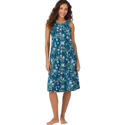 Sale Cotton-Blend Sleeveless Sleep Midi-Gown Women Sleepwear