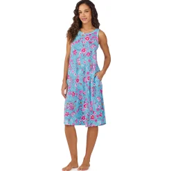 Sale Cotton-Blend Sleeveless Sleep Midi-Gown Women Sleepwear