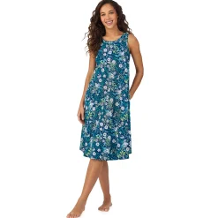 Sale Cotton-Blend Sleeveless Sleep Midi-Gown Women Sleepwear