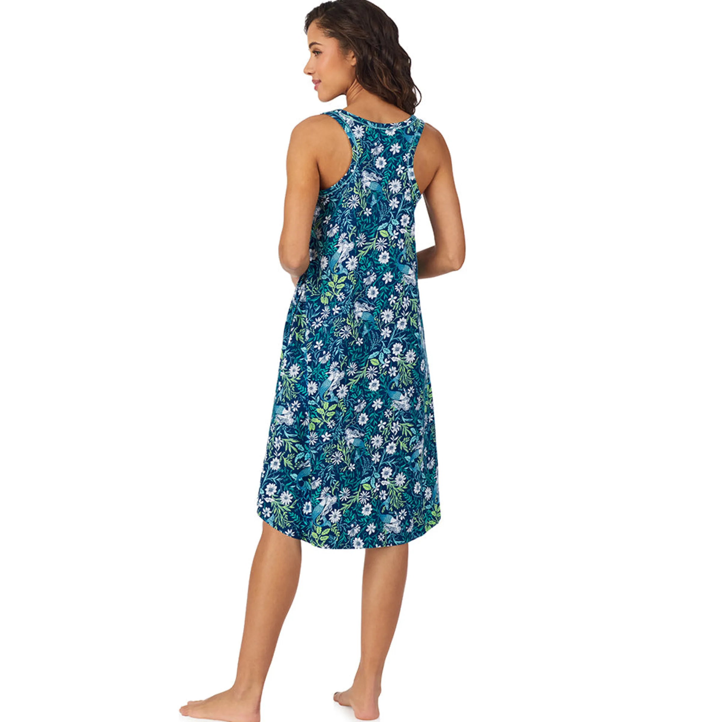 Sale Cotton-Blend Sleeveless Sleep Midi-Gown Women Sleepwear