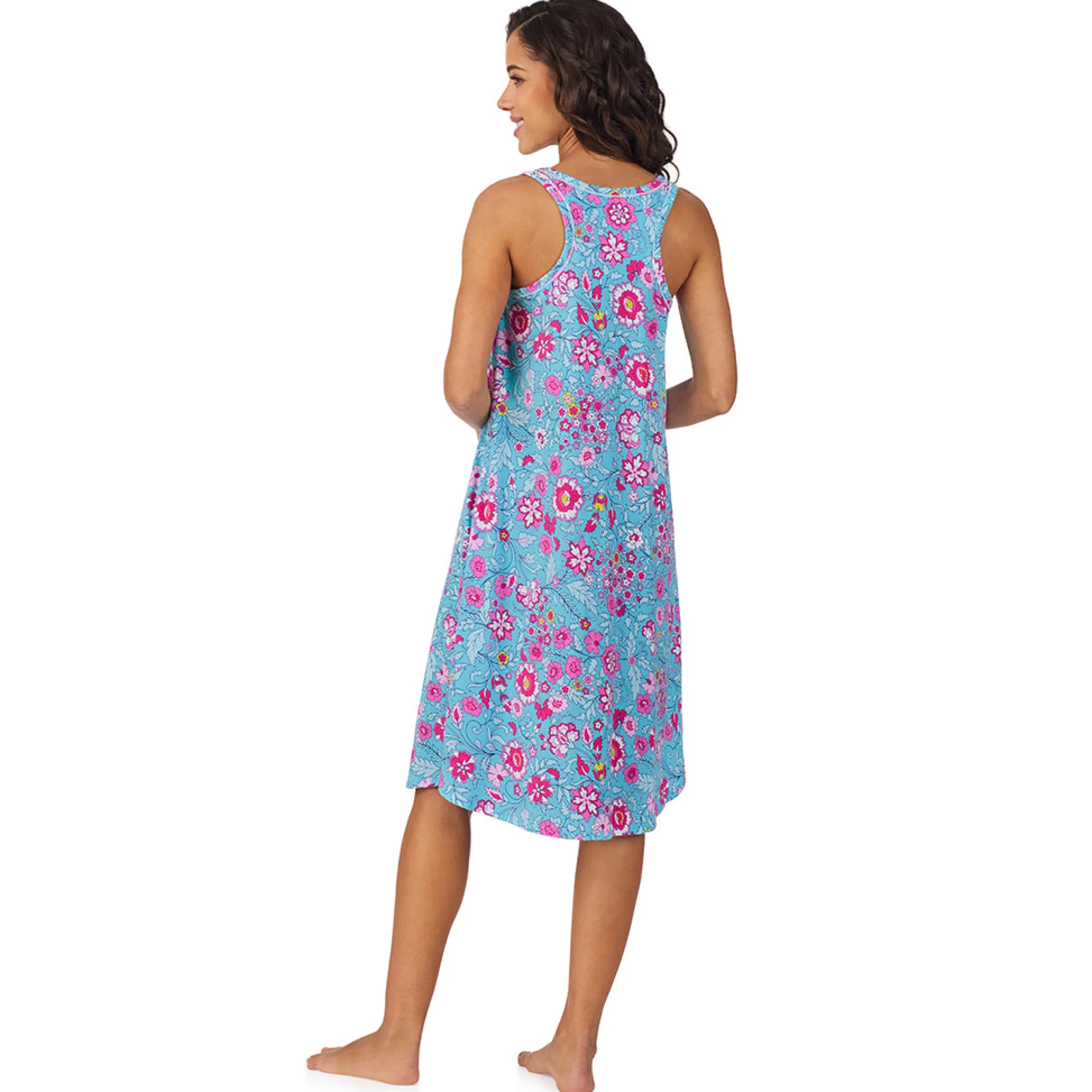 Sale Cotton-Blend Sleeveless Sleep Midi-Gown Women Sleepwear