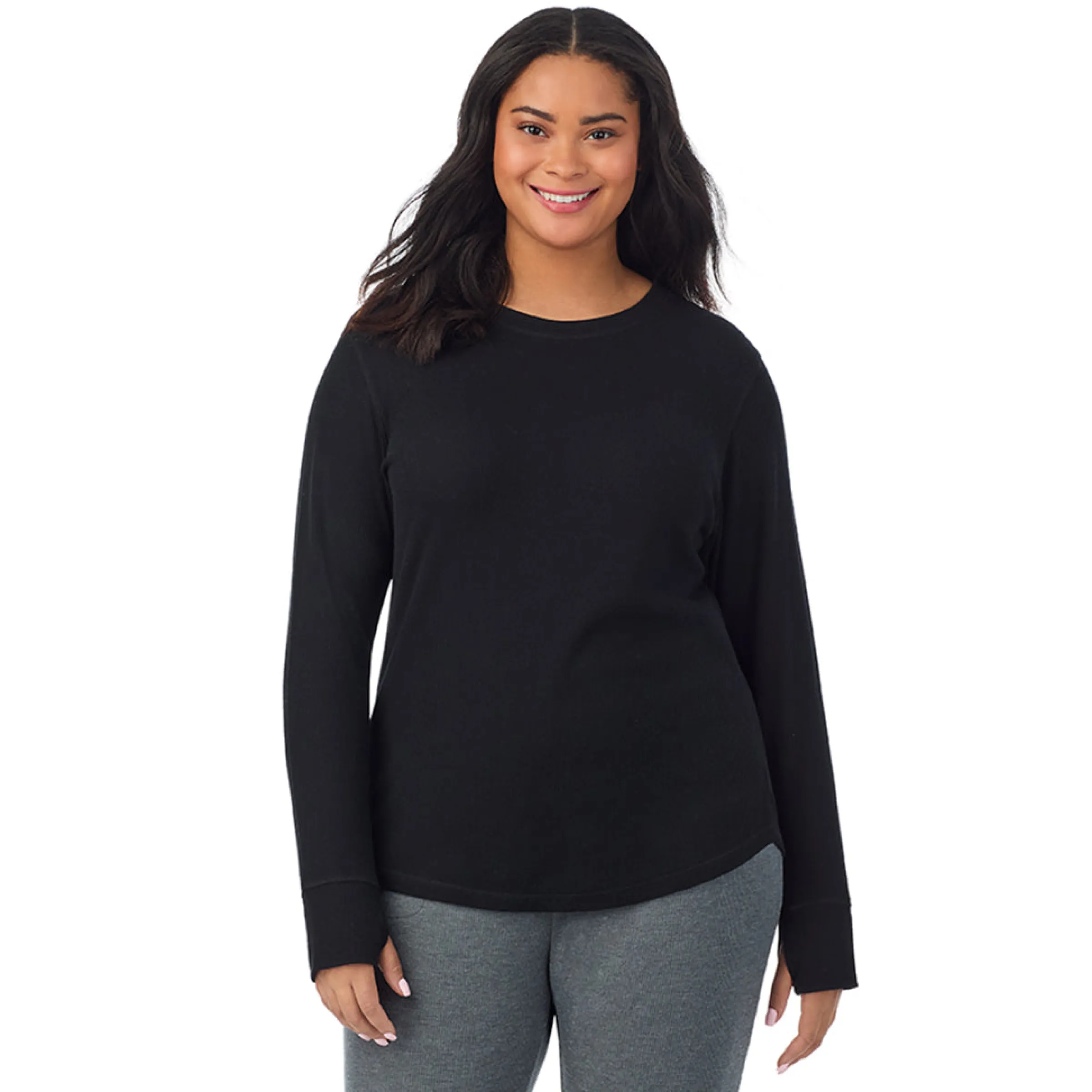 Hot Cozy Stretch Thermal Long Sleeve Crew PLUS Women Plus Size|Long Sleeves