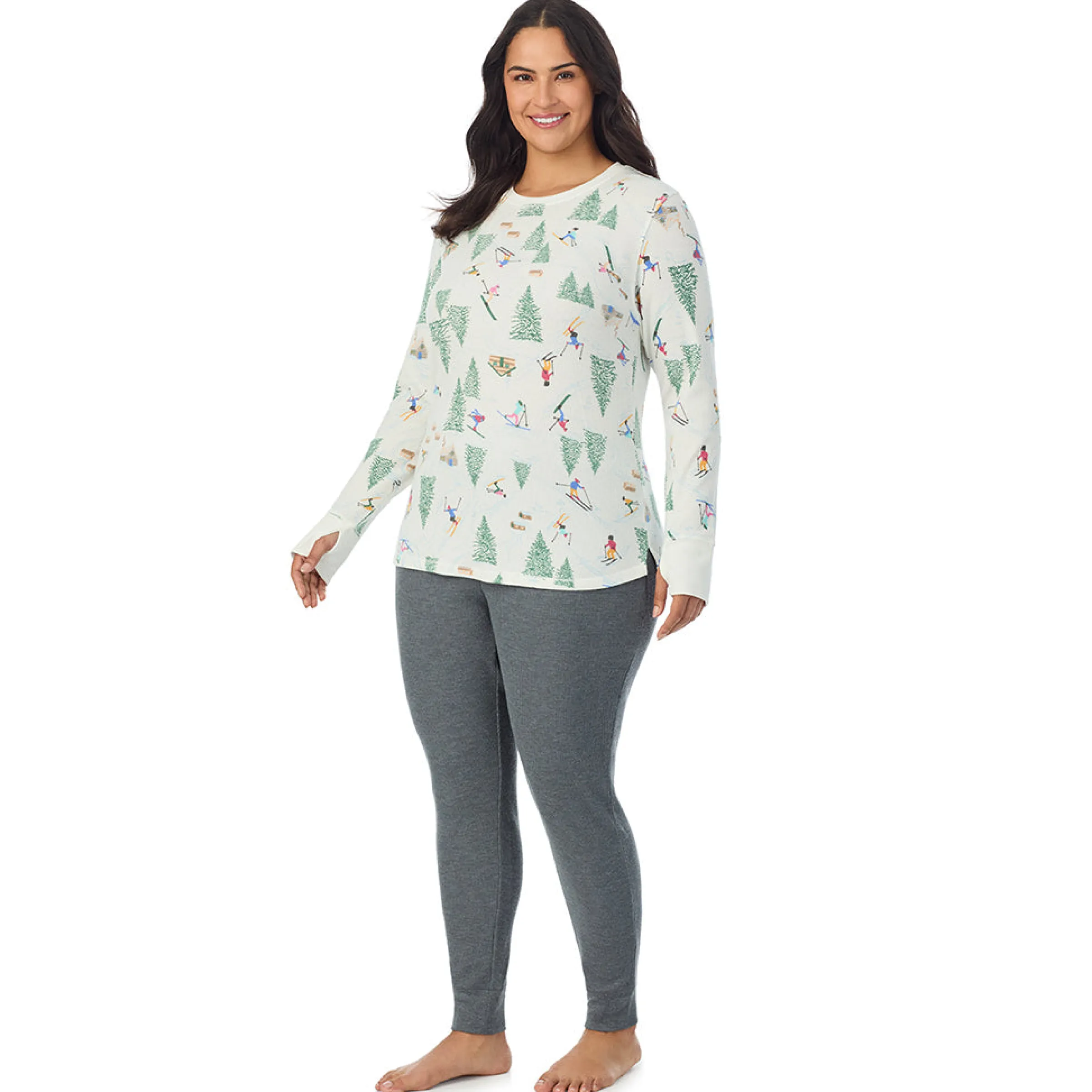 Hot Cozy Stretch Thermal Long Sleeve Crew PLUS Women Plus Size|Long Sleeves