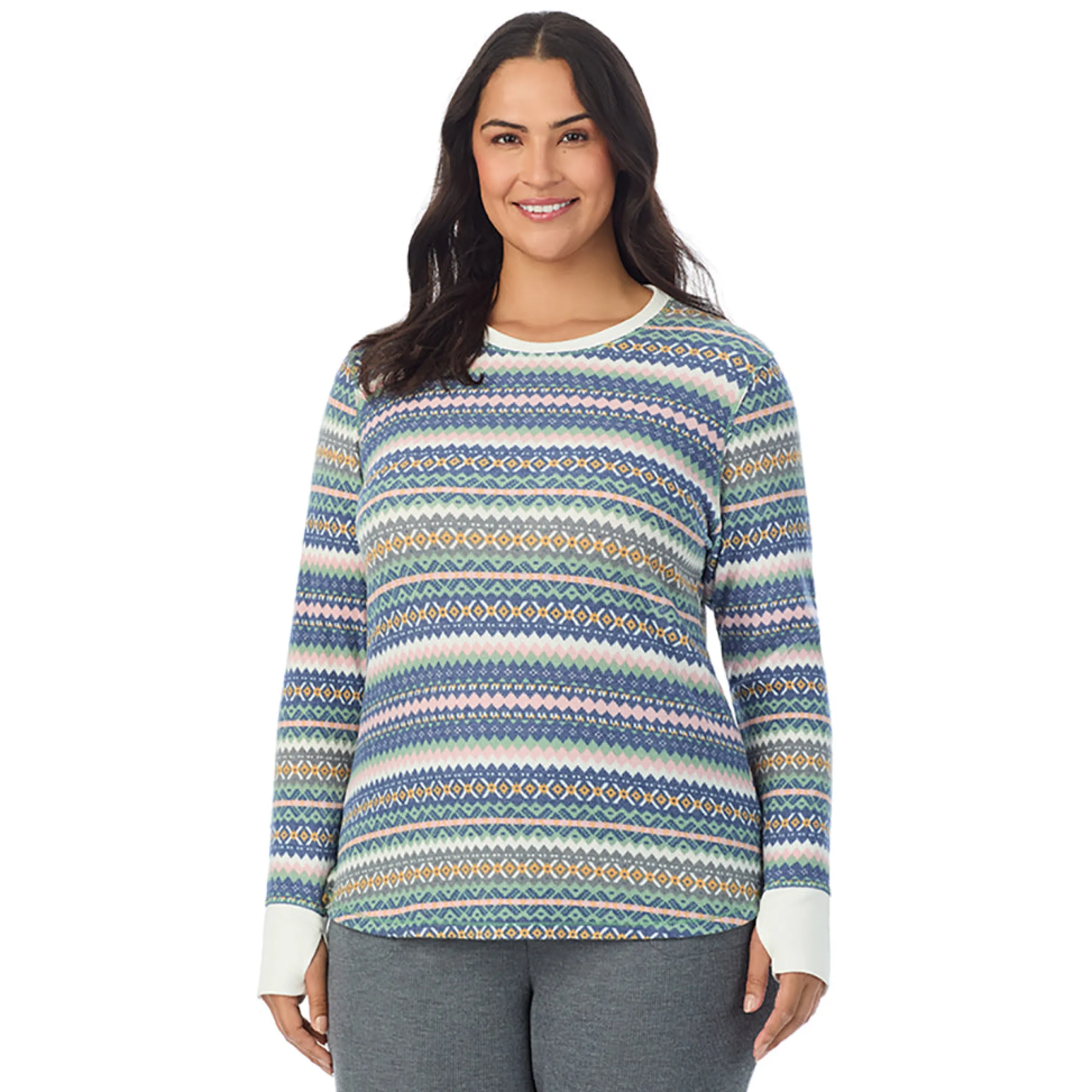 Hot Cozy Stretch Thermal Long Sleeve Crew PLUS Women Plus Size|Long Sleeves