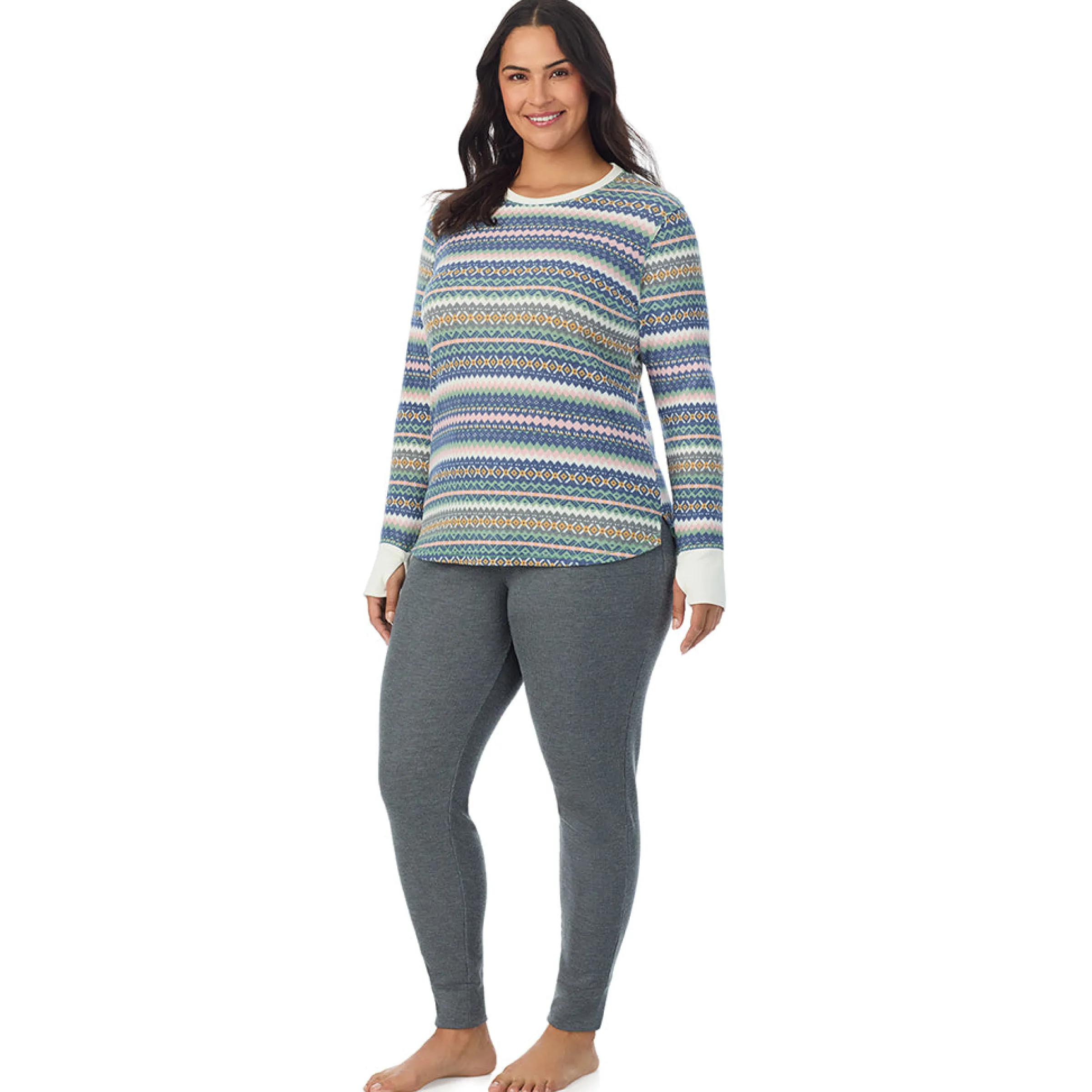 Hot Cozy Stretch Thermal Long Sleeve Crew PLUS Women Plus Size|Long Sleeves