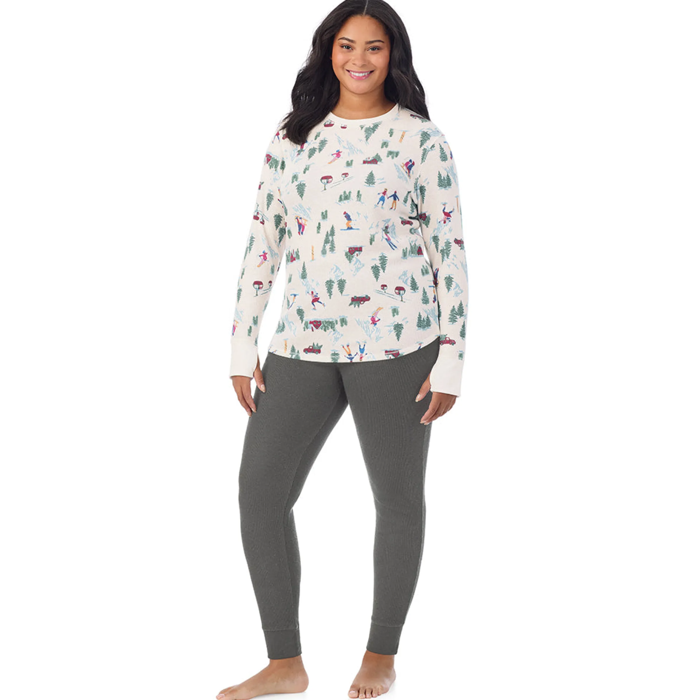 Hot Cozy Stretch Thermal Long Sleeve Crew PLUS Women Plus Size|Long Sleeves