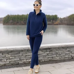 Outlet x Jennifer Lake Fleecewear with Stretch Cropped Jogger Women Bottoms