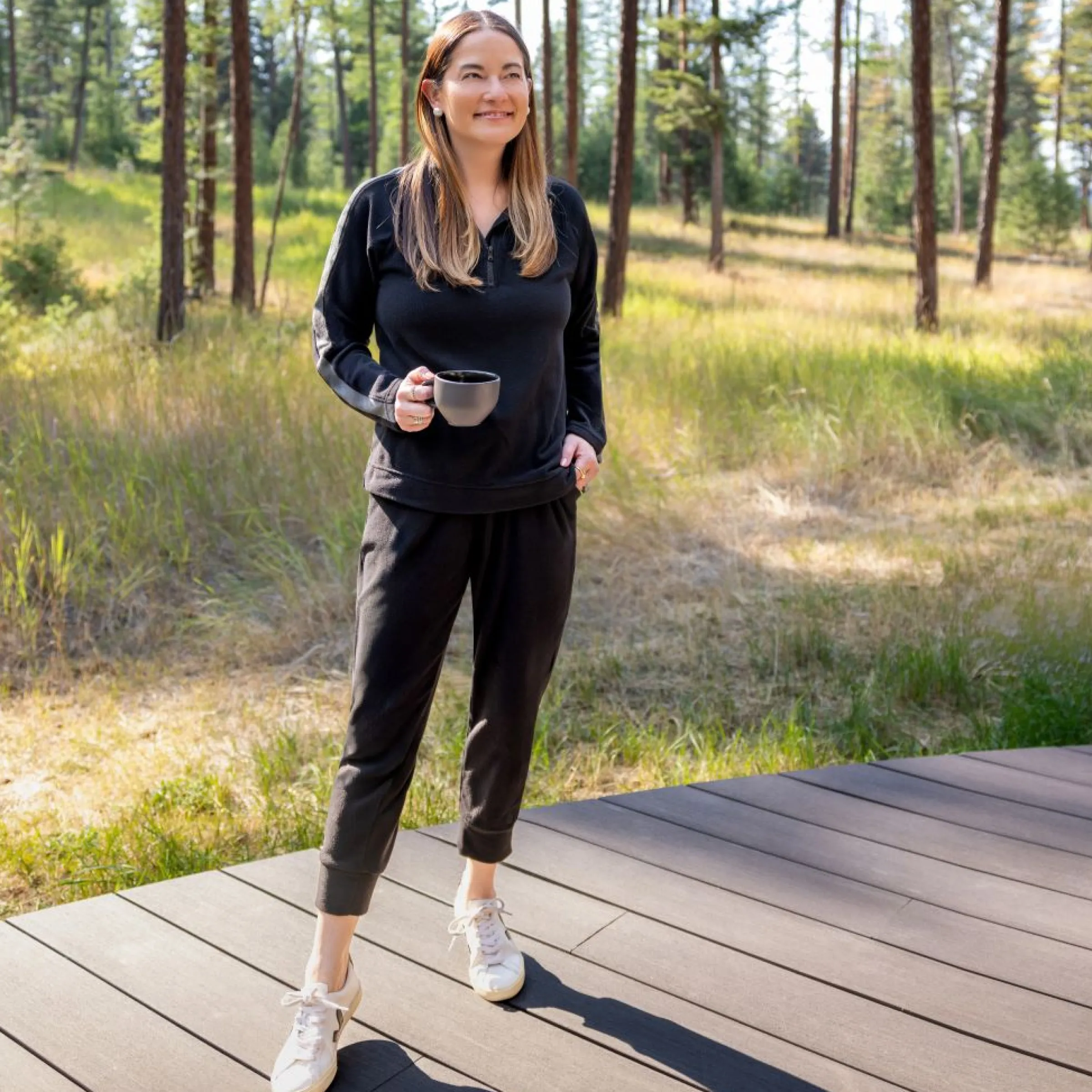 Outlet x Jennifer Lake Fleecewear with Stretch Cropped Jogger Women Bottoms