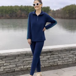 Hot x Jennifer Lake Fleecewear with Stretch Half-Zip Pullover Women Lounge|Wraps + Hoodies