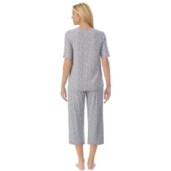 Cuddl Smart Elbow Sleeve Top with Cropped Pant Pajama Set Women Sleepwear
