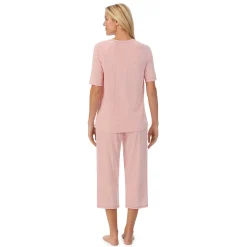 Cuddl Smart Elbow Sleeve Top with Cropped Pant Pajama Set Women Sleepwear