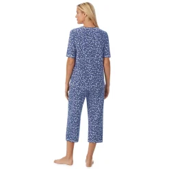 Cuddl Smart Elbow Sleeve Top with Cropped Pant Pajama Set Women Sleepwear