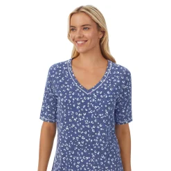 Cuddl Smart Elbow Sleeve Top with Cropped Pant Pajama Set Women Sleepwear