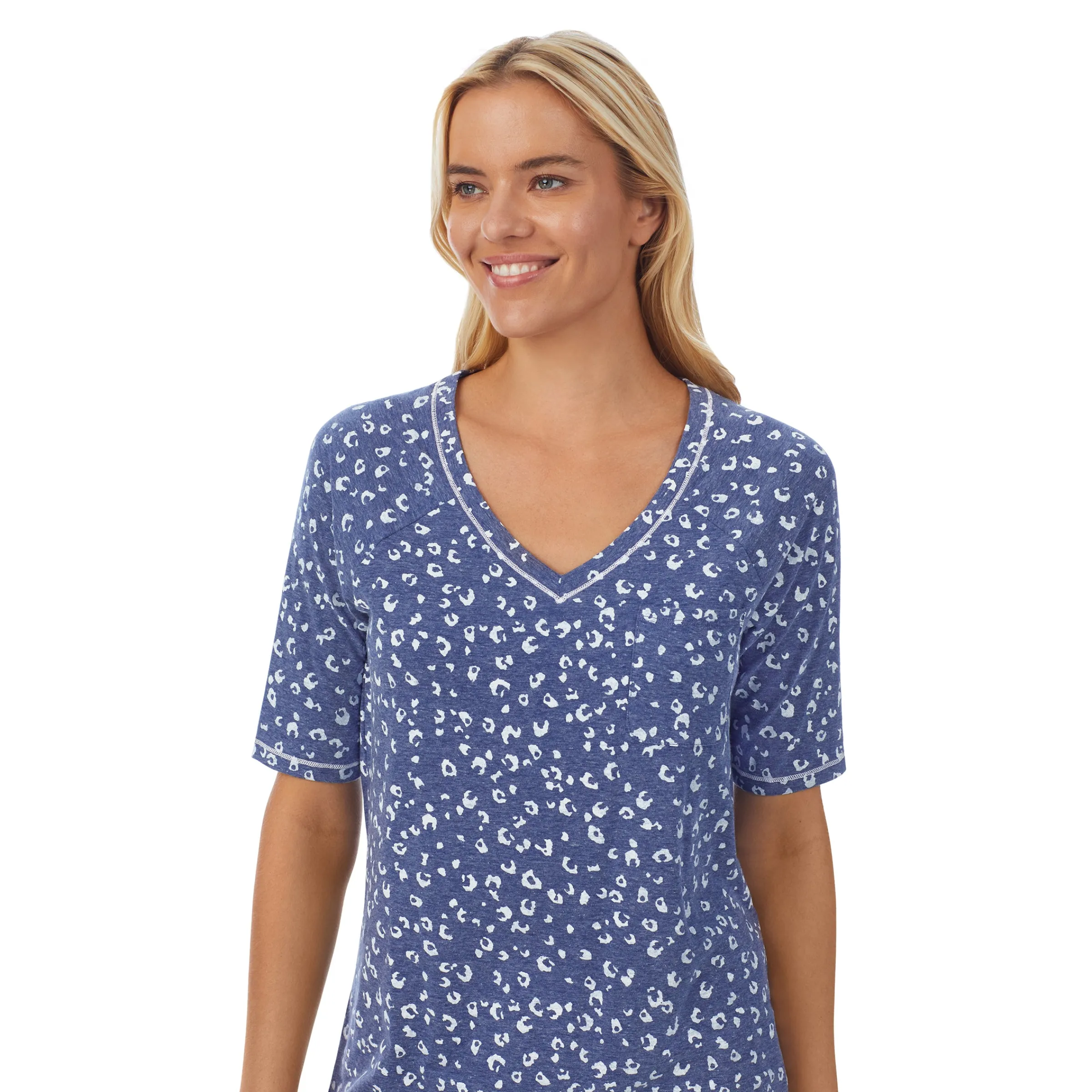 Cuddl Smart Elbow Sleeve Top with Cropped Pant Pajama Set Women Sleepwear