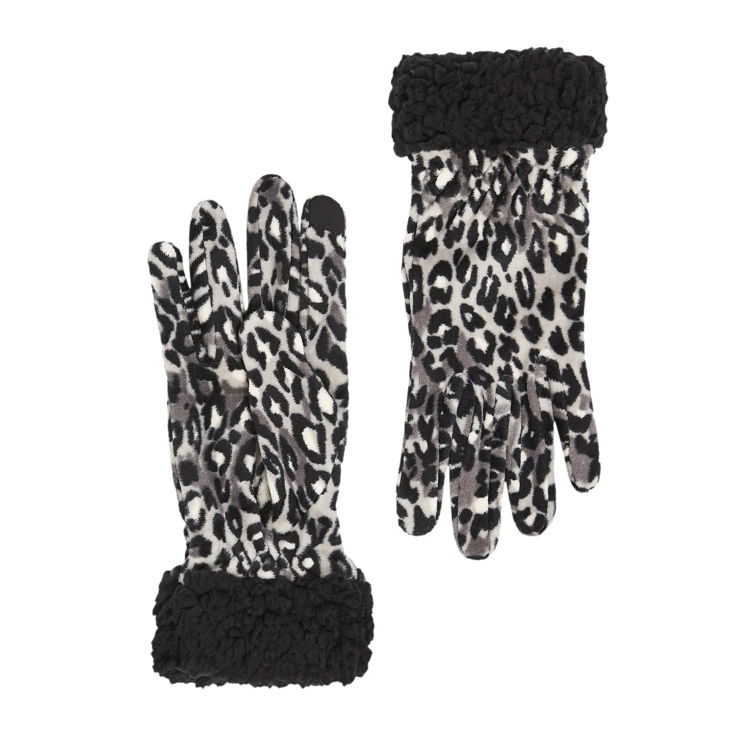 Outlet Double Plush Velour and Faux Fur Gloves with Sherpa Cuff Women Women's Accessories|Gloves