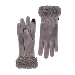 Outlet Double Plush Velour and Faux Fur Gloves with Sherpa Cuff Women Women's Accessories|Gloves