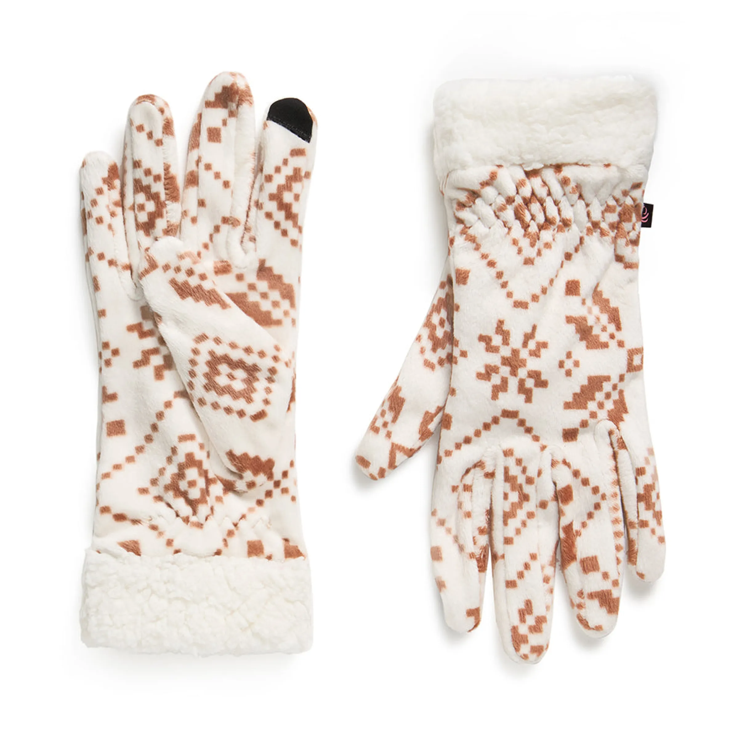 Outlet Double Plush Velour and Faux Fur Gloves with Sherpa Cuff Women Women's Accessories|Gloves