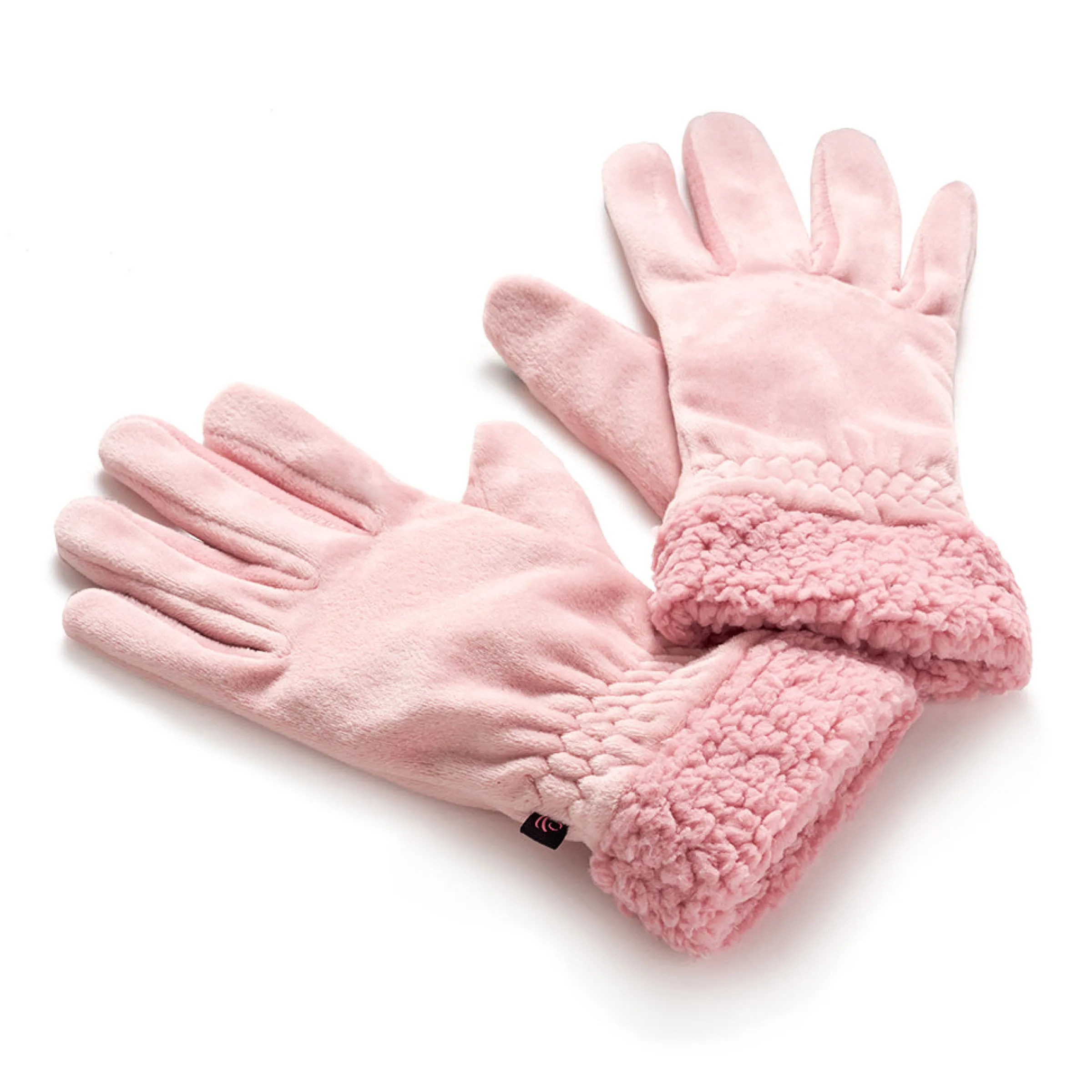 Outlet Double Plush Velour and Faux Fur Gloves with Sherpa Cuff Women Women's Accessories|Gloves