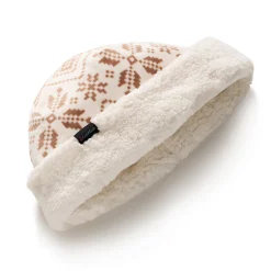 New Double Plush Velour Hat with Sherpa Cuff Women Hats|Women's Accessories