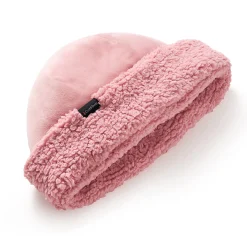 New Double Plush Velour Hat with Sherpa Cuff Women Hats|Women's Accessories