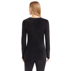 Discount Double Plush Velour Long Sleeve Crew Women Long Sleeves