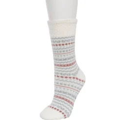 Online Fairisle Popcorn Cozy Lined Lounge Crew Sock Women Socks|Women's Accessories