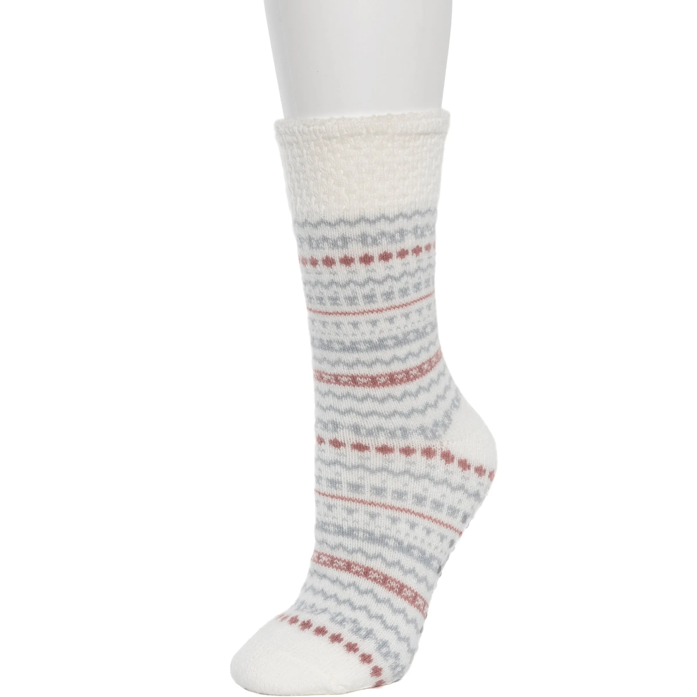 Online Fairisle Popcorn Cozy Lined Lounge Crew Sock Women Socks|Women's Accessories