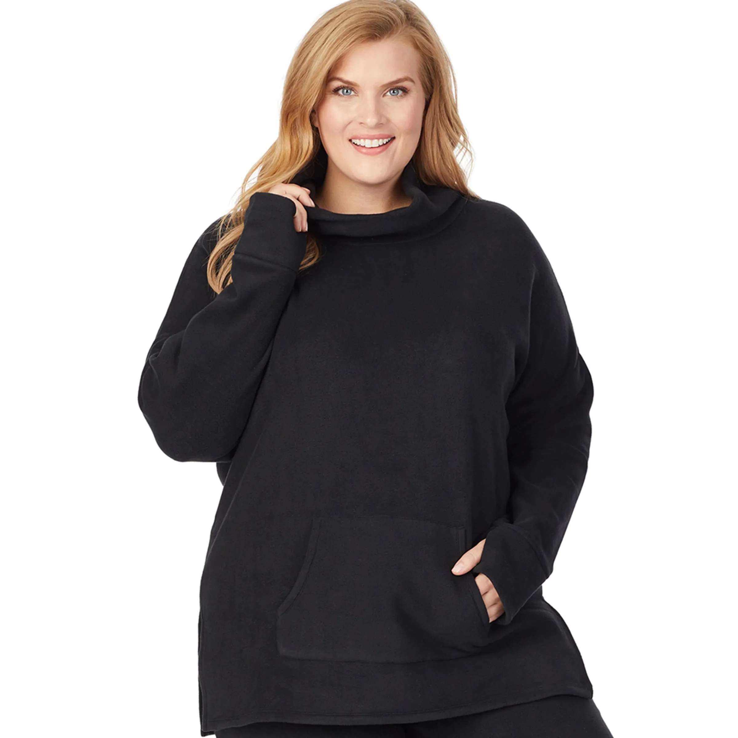 Online Fleecewear With Stretch Long Sleeve Tunic PLUS Women Plus Size|Lounge